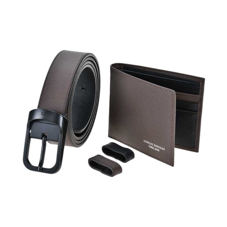 Tumbled Wallet & Tumbled Belt (Matte Black Buckle) Gift Set